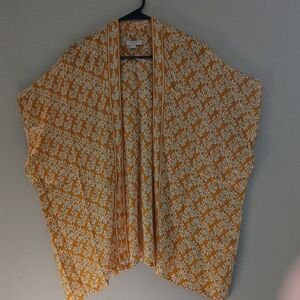 LOFT Yellow and White Floral Kimono Sz XS